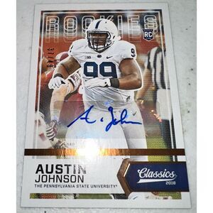 2016 Panini Classics Austin Johnson Colts Auto/Rookie Football Card #286‎